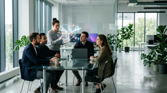 Équipe IT de petite taille analysant des données de sécurité dans un environnement moderne