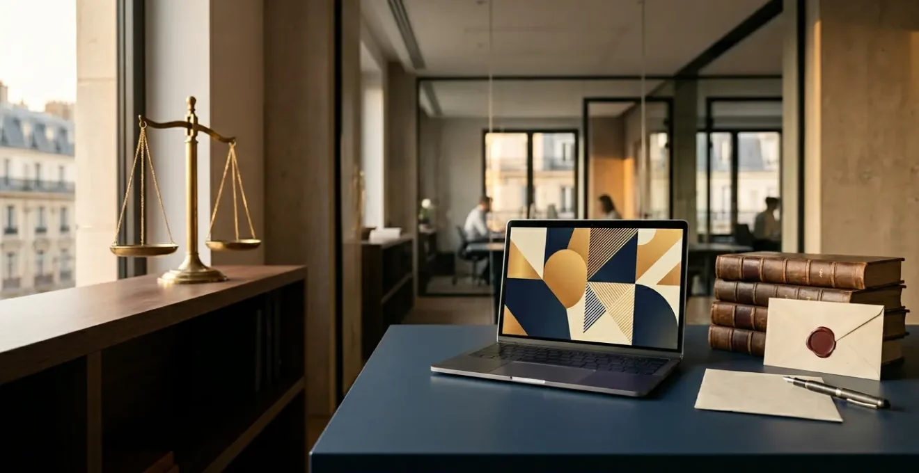 Environnement professionnel moderne montrant l'intégrité et la sécurité des données numériques dans un contexte juridique français