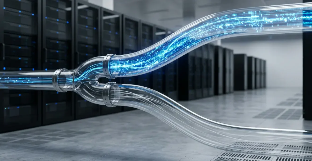 Infrastructure réseau avec séparation visuelle des flux de données dans un tunnel VPN