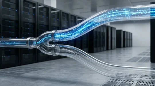 Infrastructure réseau avec séparation visuelle des flux de données dans un tunnel VPN