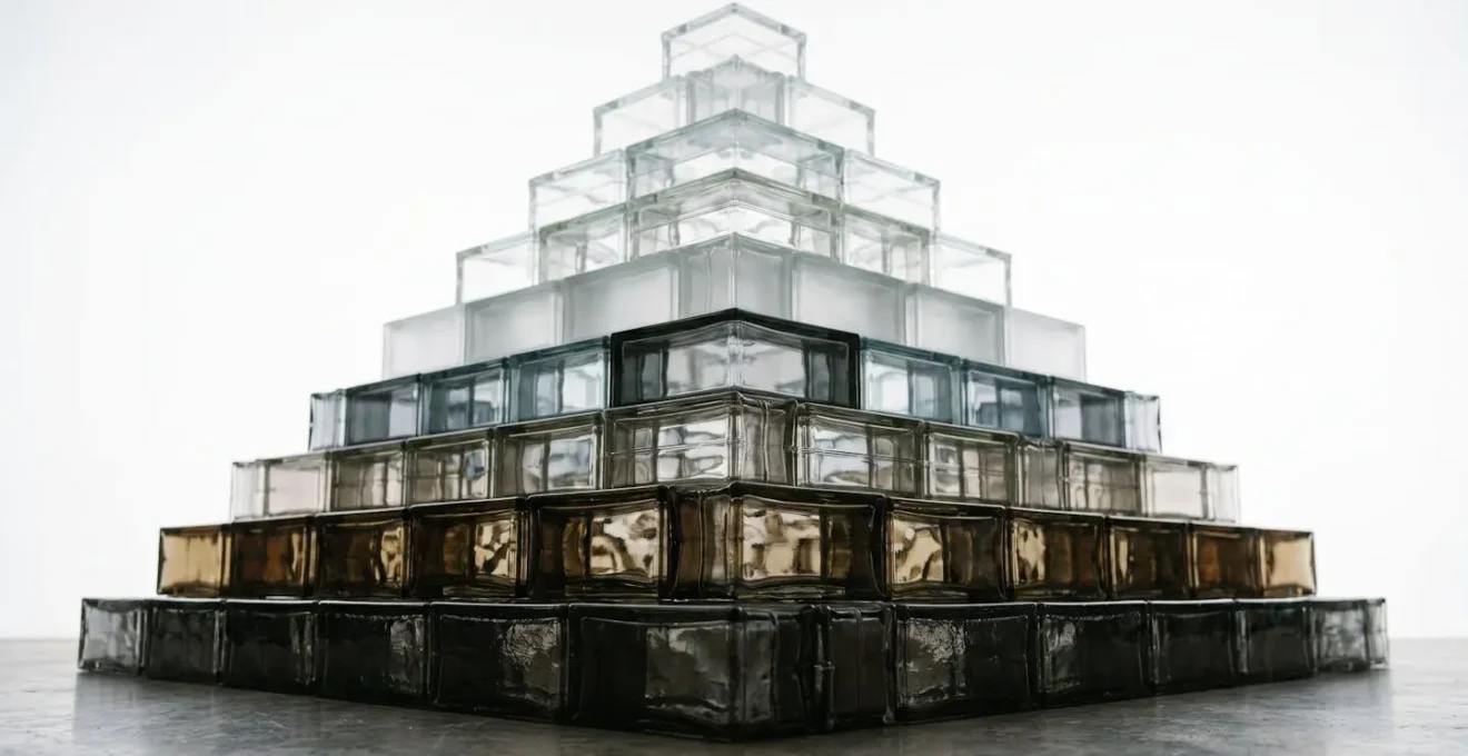 Schéma pyramidal de processus d'entreprise avec niveaux de criticité visualisés par gradients de couleurs