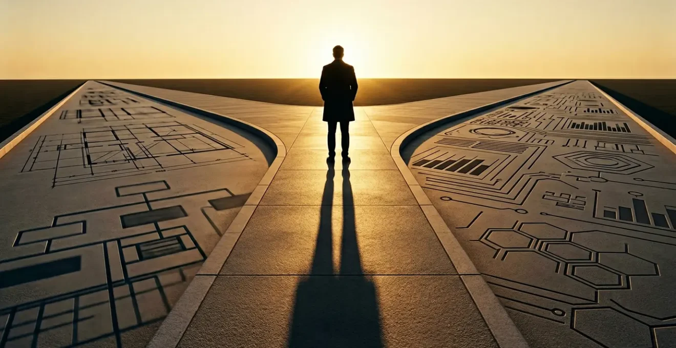 Professionnel à la croisée des chemins entre expertise technique et management stratégique